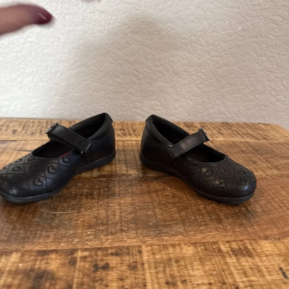Rachel Shoes Girl's Baby Toddler Mary Jane Shoes Black size 5 Olive Dress Heart